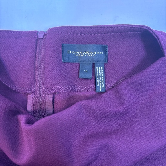 Donna Karan New York Women's Cap-Sleeve Colorblocked Sheath Midi Dress Size 14 - Picture 7 of 13